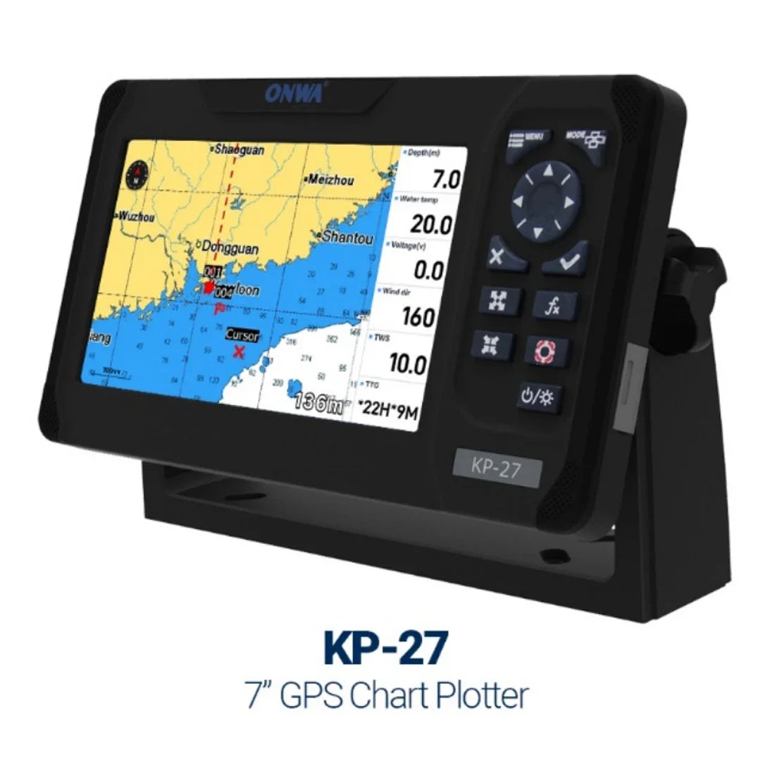 Marine Boat GPS Chart Plotter 7 inch Navigator, + settings of fish finder & AIS