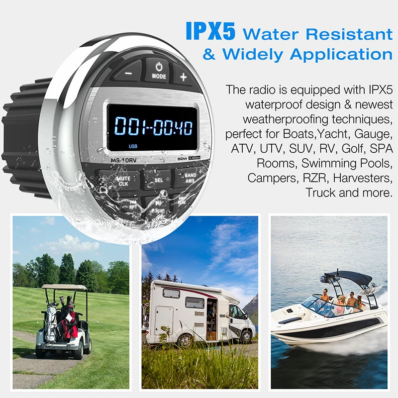 Marine Boat Yacht Bluetooth Stereo System